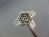 ESTATE WIDE .96CT DIAMOND 14KT WHITE GOLD 3D FLOWER HALO PAVE CLUSTER LOVE RING