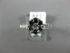 ESTATE .72CT WHITE AND BLUE DIAMOND 14KT WHITE GOLD 3D FLOWER CLUSTER LOVE RING