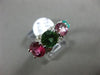 ESTATE 3.88CT DIAMOND & AAA MULTI COLOR TOURMALINE 14KT WHITE GOLD JOURNEY RING