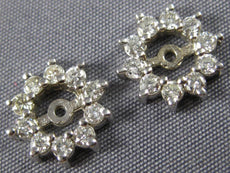 ESTATE .60CT DIAMOND 14KT WHITE GOLD CLASSIC FLOWER STAR EARRING JACKETS #17848
