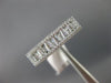ESTATE .15CT ROUND & BAGUETTE DIAMOND 14KT WHITE GOLD 3D RECTANGULAR BAR RING