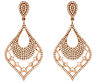ESTATE LARGE 1.35CT DIAMOND 14KT ROSE GOLD FILIGREE TEAR DROP HANGING EARRINGS