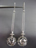 ESTATE LONG .32CT DIAMOND 14KT WHITE GOLD 3D FILIGREE HANGING LEVERBACK EARRINGS