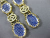 ESTATE .75CT DIAMOND & SAPPHIRE CRYSTAL 18K YELLOW GOLD OVAL LIVERBACK EARRINGS