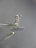 ESTATE LARGE .35CT DIAMOND 14KT WHITE GOLD TEAR DROP HAMMERED HANGING EARRINGS