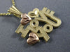 ESTATE 14KT YELLOW & ROSE GOLD I LOVE YOU HEART FLOATING PENDANT & CHAIN #25080