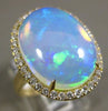 LARGE 7.95CT DIAMOND & AAA OPAL 14KT YELLOW GOLD 3D OVAL HALO ANNIVERSARY RING