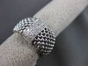 ESTATE WIDE .35CT DIAMOND 14KT WHITE GOLD PAVE FLEXIBLE WOVEN MESH RING F/G VS