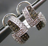 ESTATE WIDE 2.25CT WHITE & FANCY DIAMOND 14K WHITE GOLD ZIG ZAG CLIP ON EARRINGS