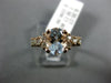 ESTATE 1.45CT DIAMOND & AAA AQUAMARINE 14KT ROSE GOLD 3D OVAL ENGAGEMENT RING