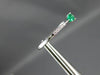 ESTATE .26CT DIAMOND & AAA EMERALD 14K WHITE GOLD 3D ROUND & PEAR SHAPE FUN RING