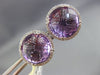 ESTATE LARGE 9.98CT DIAMOND & AAA AMETHYST 14K WHITE GOLD HALO FILIGREE EARRINGS