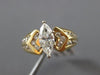 ANTIQUE .86CT DIAMOND 14KT YELLOW GOLD MARQUISE FILIGREE ENGAGEMENT RING #19852
