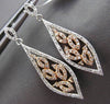 ESTATE .50CT DIAMOND 14KT WHITE & ROSE GOLD 3D FILIGREE HANGING EARRINGS