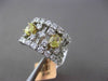 ESTATE WIDE 3.51CT WHITE & FANCY YELLOW DIAMOND 18KT WHITE GOLD ETOILE FUN RING