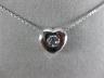 ESTATE .23CT DIAMOND 14KT WHITE GOLD 3D CLASSIC SOLITAIRE HEART PENDANT #5189