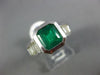 2.90CT DIAMOND & AAA EMERALD 14KT WHITE GOLD 3D SQUARE OCTAGON ENGAGEMENT RING