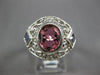 ESTATE LARGE 1.82CT AAA TOPAZ & TANZANITE 14KT WHITE GOLD 3D FILIGREE OVAL RING
