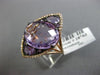 ESTATE LARGE 10.83CT DIAMOND & AAA PINK AMETHYST 14KT WHITE GOLD 3D FLOWER RING