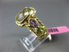 LARGE 6.50CT AMETHYST, PERIDOT & CITRINE 14KT YELLOW GOLD HANDCRAFTED ROPE RING