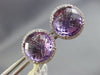 ESTATE LARGE 9.98CT DIAMOND & AAA AMETHYST 14K WHITE GOLD HALO FILIGREE EARRINGS