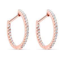 ESTATE .89CT DIAMOND 18KT ROSE GOLD 3D CLASSIC OVAL INSIDE OUT HANGING EARRINGS