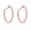 ESTATE .89CT DIAMOND 18KT ROSE GOLD 3D CLASSIC OVAL INSIDE OUT HANGING EARRINGS
