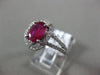 ESTATE 1.3CT DIAMOND & AAA RUBY 14K WHITE GOLD CLASSIC OVAL HALO ENGAGEMENT RING