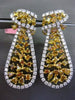 ESTATE GIA LARGE 10.30CT WHITE & YELLOW DIAMOND 18KT TWO TONE GOLD BOW EARRINGS