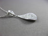 ESTATE LARGE .45CT DIAMOND 14KT WHITE GOLD 3D PEAR FLOATING DROP PENDANT & CHAIN