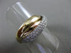 ESTATE LARGE 1.32CT DIAMOND 14KT WHITE YELLOW & ROSE GOLD 3D TRINITY LOVE RING