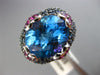 LARGE 17.86CT BLUE TOPAZ AAA SAPPHIRE & RUBY 18KT WHITE GOLD 3D MULTI HEART RING