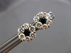 ESTATE LARGE 1.98CT DIAMOND & SAPPHIRE 14KT YELLOW GOLD CLUSTER EARRINGS #24552