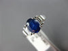 ESTATE 1.97CT DIAMOND & SAPPHIRE 14KT WHITE GOLD OVAL 3D 3 STONE ENGAGEMENT RING