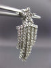 ESTATE LARGE 1.32CT DIAMOND 14KT WHITE GOLD 3D STAR CHANDELIER HANGING EARRINGS