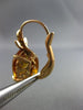 ANTIQUE LARGE 15.15CT DIAMOND & AAA CITRINE 14KT YELLOW GOLD 3D HANGING EARRINGS