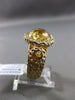 ESTATE LARGE 4.10CT AAA CITRINE 14K YELLOW GOLD 3D "3" STONE HAMMERED LOOK RING