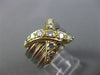 ESTATE WIDE .85CT DIAMOND 18K WHITE & YELLOW GOLD 3D MULTI ROW X LOVE RING #3016