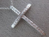 ESTATE LARGE .35CT ROUND DIAMOND 18KT WHITE GOLD 3D CLASSIC CROSS PENDANT #1140