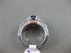 ESTATE LARGE 3.64CT DIAMOND & AAA SAPPHIRE 18KT WHITE GOLD 3D ENGAGEMENT RING