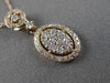 ESTATE .42CT ROUND CUT DIAMOND 14KT ROSE GOLD 3D CLASSIC CLUSTER OVAL PENDANT