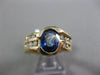 ESATE WIDE 1.89CT DIAMOND & SAPPHIRE 14K TWO TONE GOLD SEMI BEZL ENGAGEMENT RING