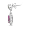 2.76CT DIAMOND & AAA PEAR SHAPE SAPPHIRE 18KT WHITE GOLD HALO HANGING EARRINGS