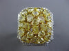 ESTATE EXTRA LARGE 5.43CT WHITE & FANCY YELLOW DIAMOND 18KT 2 TONE GOLD FUN RING