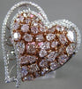 ESTATE EXTRA LARGE 3.48CT WHITE & PINK DIAMOND 18KT WHITE & ROSE GOLD HEART RING