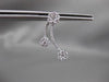 ESTATE LARGE 1.15CT DIAMOND 14KT WHITE GOLD FLOATING FLORAL SEMI MOON EARRINGS