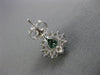 ESTATE 1.9CT DIAMOND & AAA COLOMBIAN EMERALD 14K WHITE GOLD STUD EARRINGS #26077