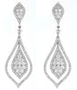 ESTATE LARGE & LONG 2.48CT DIAMOND 14KT WHITE GOLD 3D TEAR DROP HANGING EARRINGS