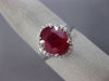 EXTRA LARGE 3.70CT DIAMOND & AAA RUBY 14K WHITE GOLD 3D FILIGREE ENGAGEMENT RING