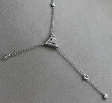 .25CT DIAMOND 18KT WHITE GOLD ROUND & TRILLION LARIAT BY THE YARD LOVE NECKLACE